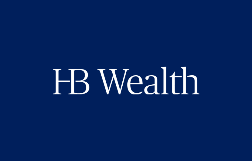 White text reading HB Wealth on a solid dark blue background.