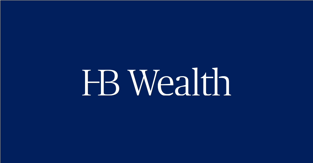 White text reading HB Wealth on a solid dark blue background.