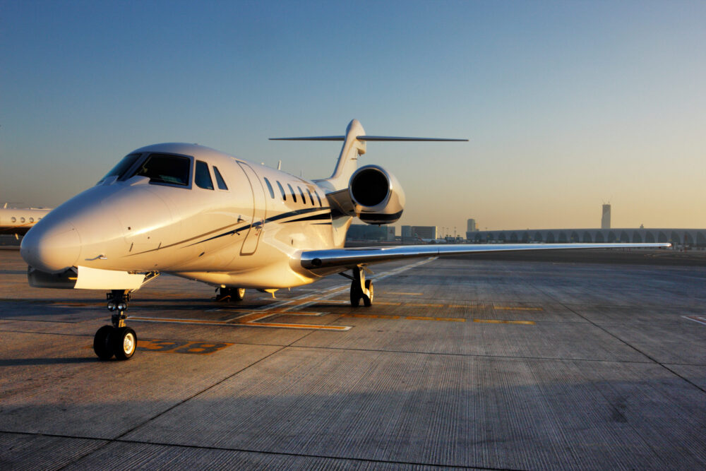 Beautiful shape of a private jet